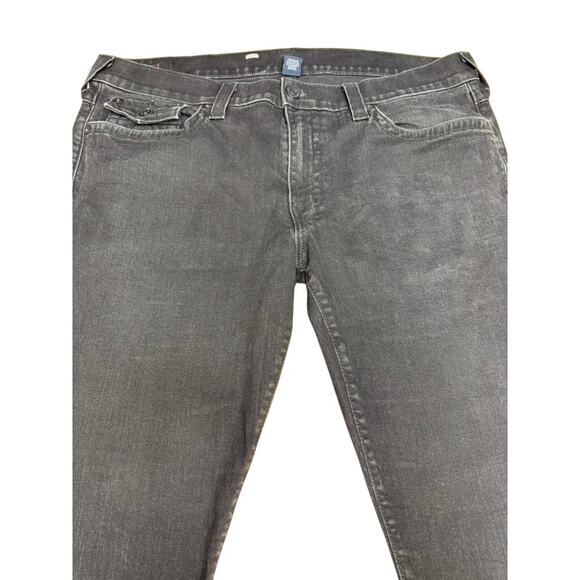"True Religion" Ricky Relaxed Straight Black Mens Jeans SZ 40 Clubwear Designer - Picture 2 of 13